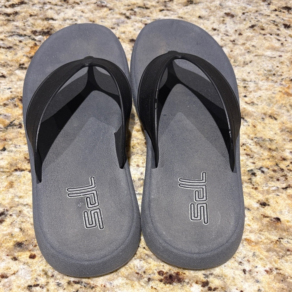 Men’s Size 11 Black and Gray Flip Flops from Mexico. Worn twice.